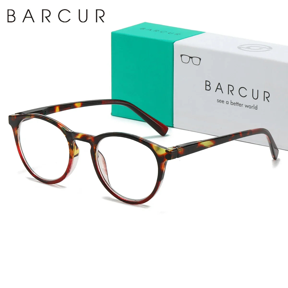 Gafas de lectura ligeras con patrón de leopardo BARCUR