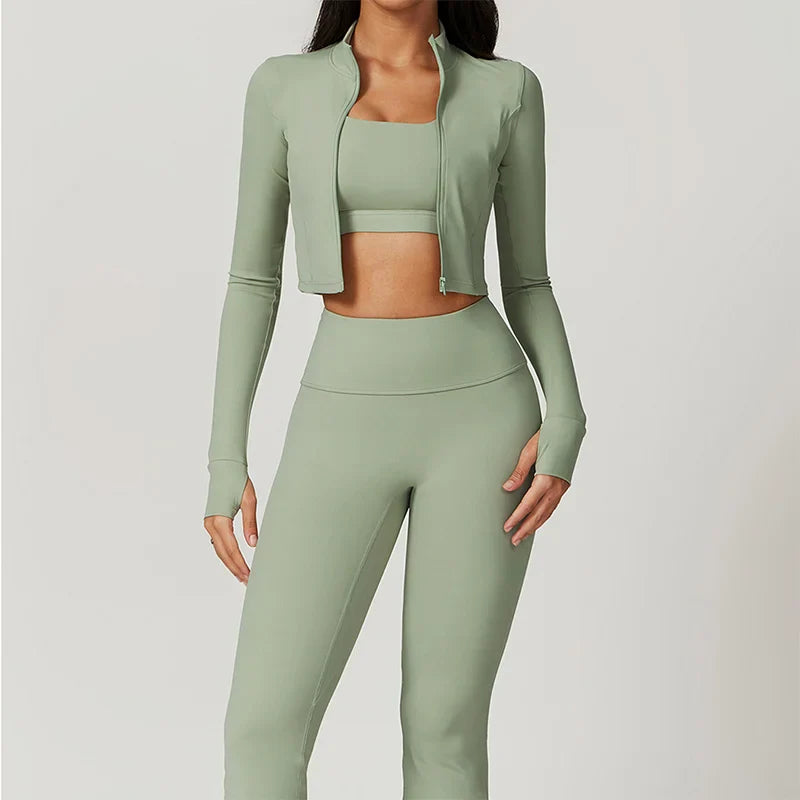 Conjunto de Ropa Deportiva para Mujeres de 3 Piezas Premium