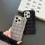 Plush Square Lattice Phone Case for iPhone - Soft & Stylish