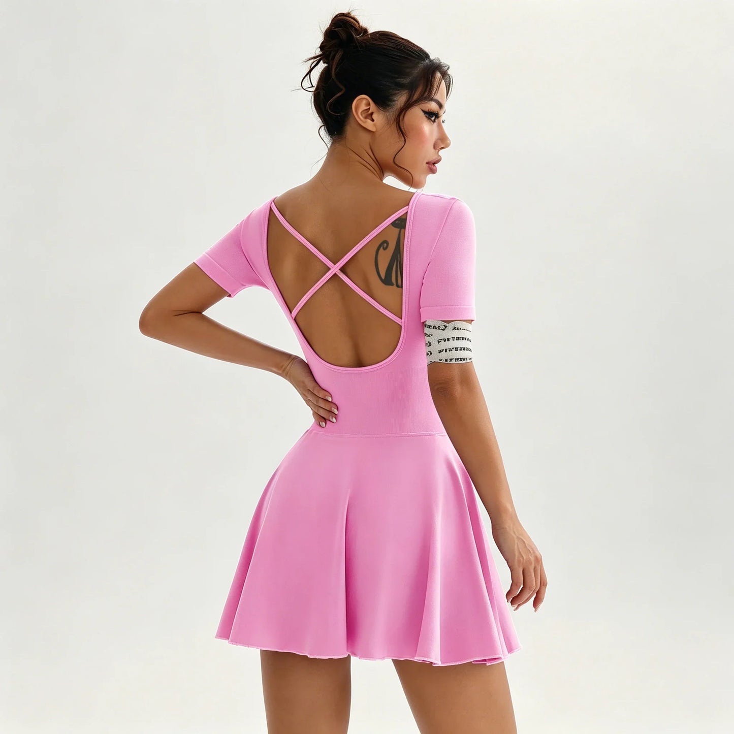 Robe de Tennis Yoga pour Femmes avec Short de Sport