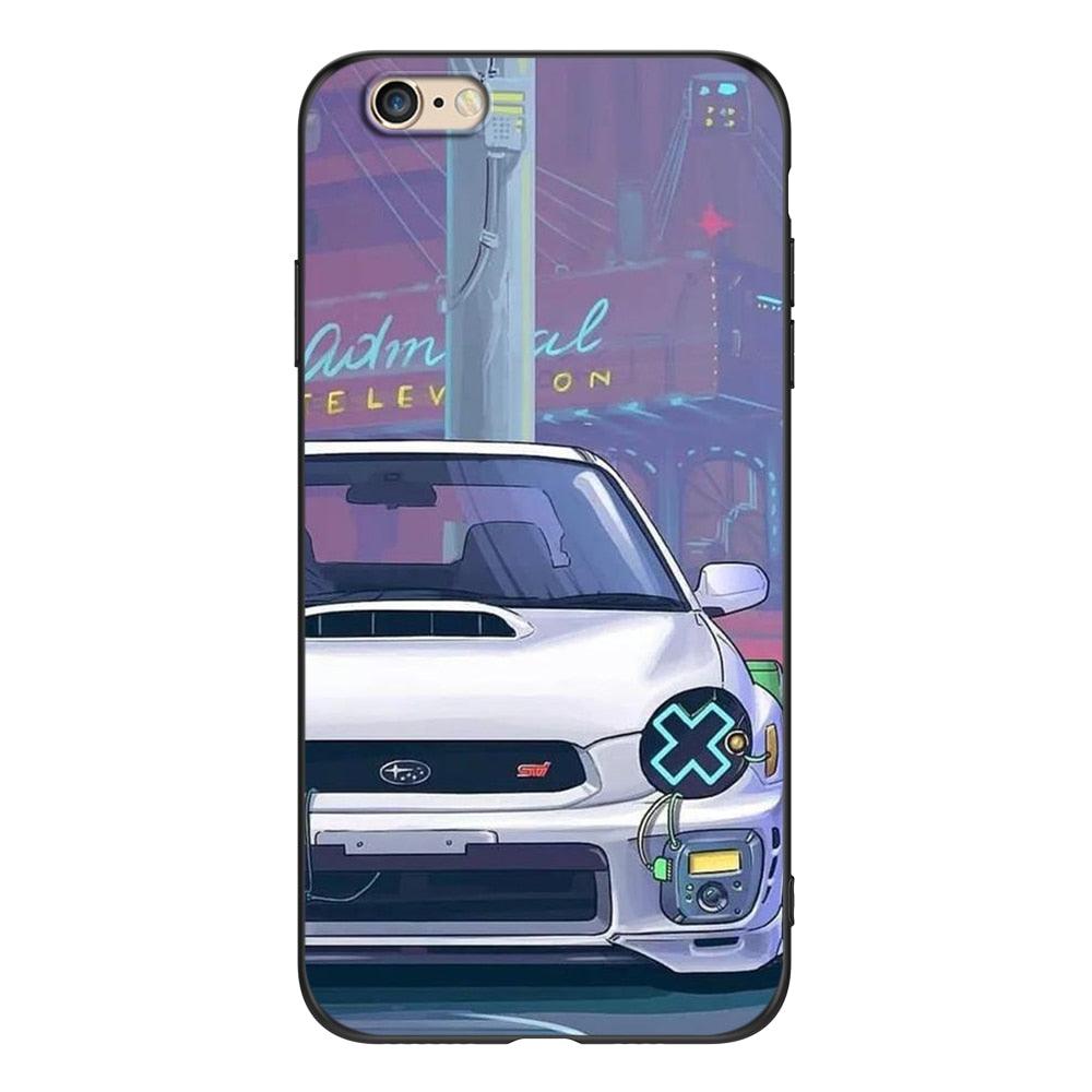 Stylish Soft Silicone Car Print Phone Case for iPhone
