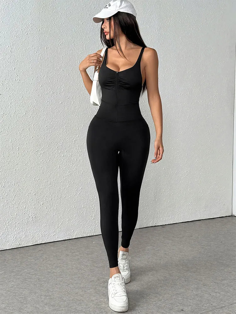Elegant Black Backless Sling Jumpsuit for Women