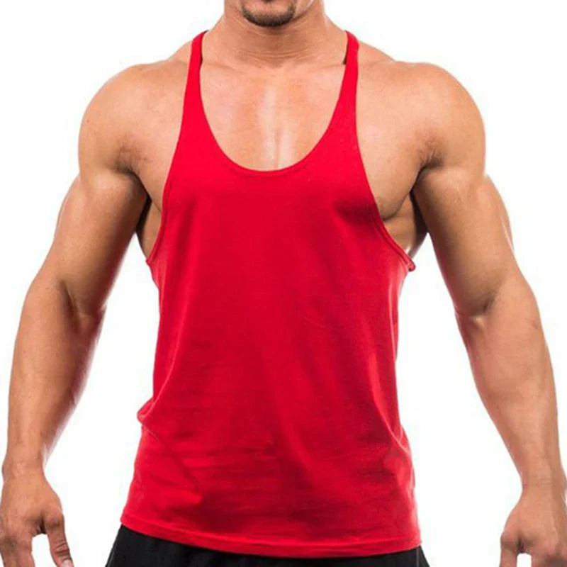 Camiseta sin mangas de gimnasio de algodón premium