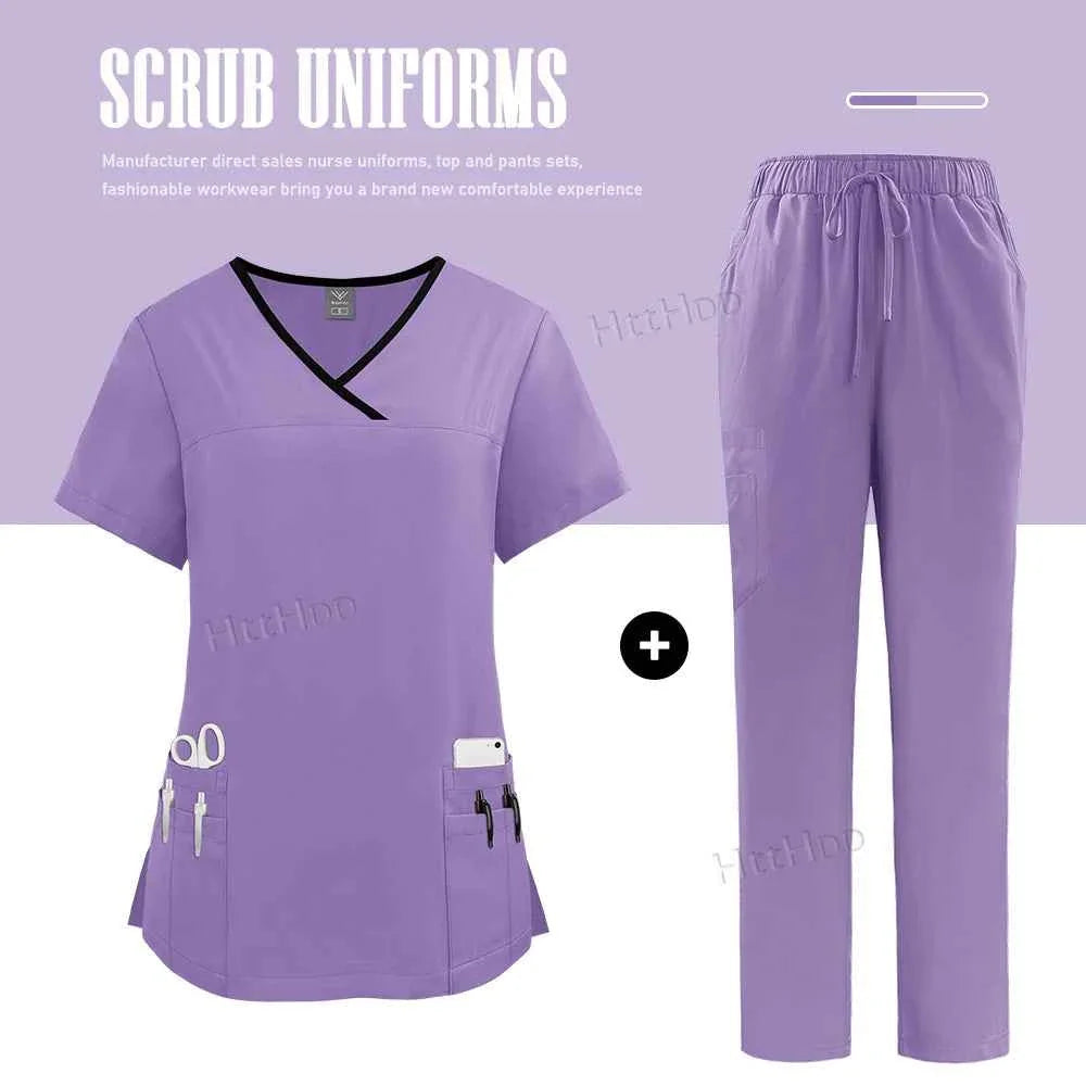 Conjunto de Uniforme Médico de Enfermera Premium para Mujeres
