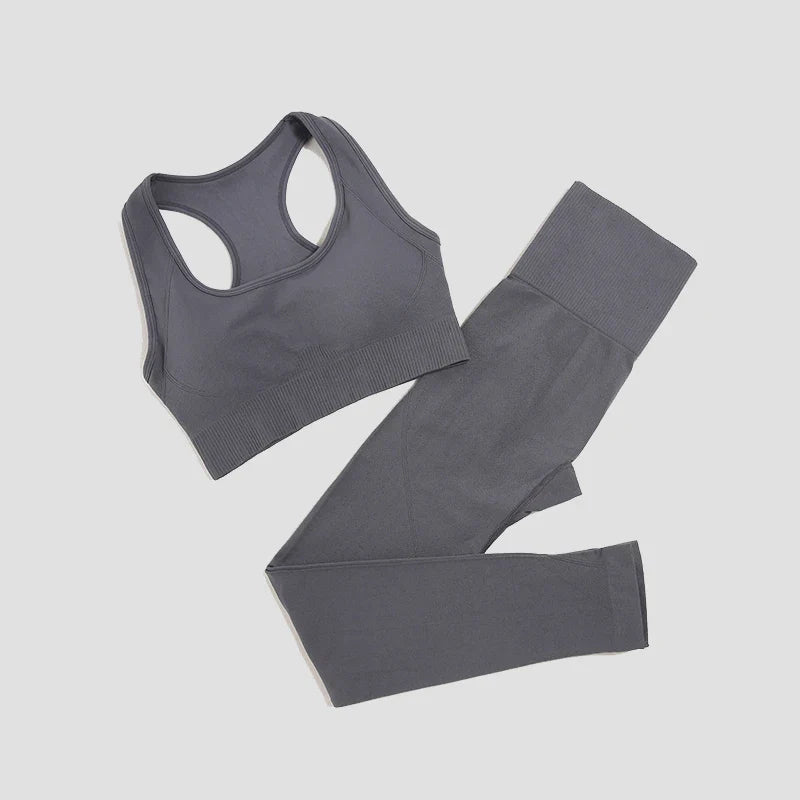 Ensemble de yoga sans couture pour femmes - Tenue de fitness en 2 pièces