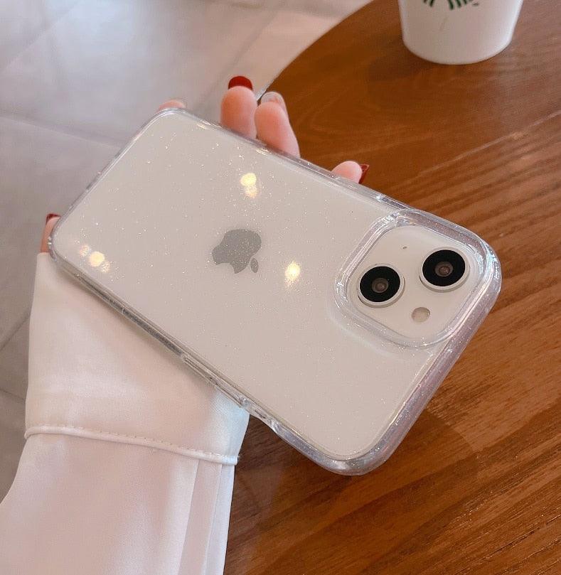 Elegant Glitter Shockproof Clear Case for iPhone 14/13/12/11 Pro Max Mini XS XR - Korvel