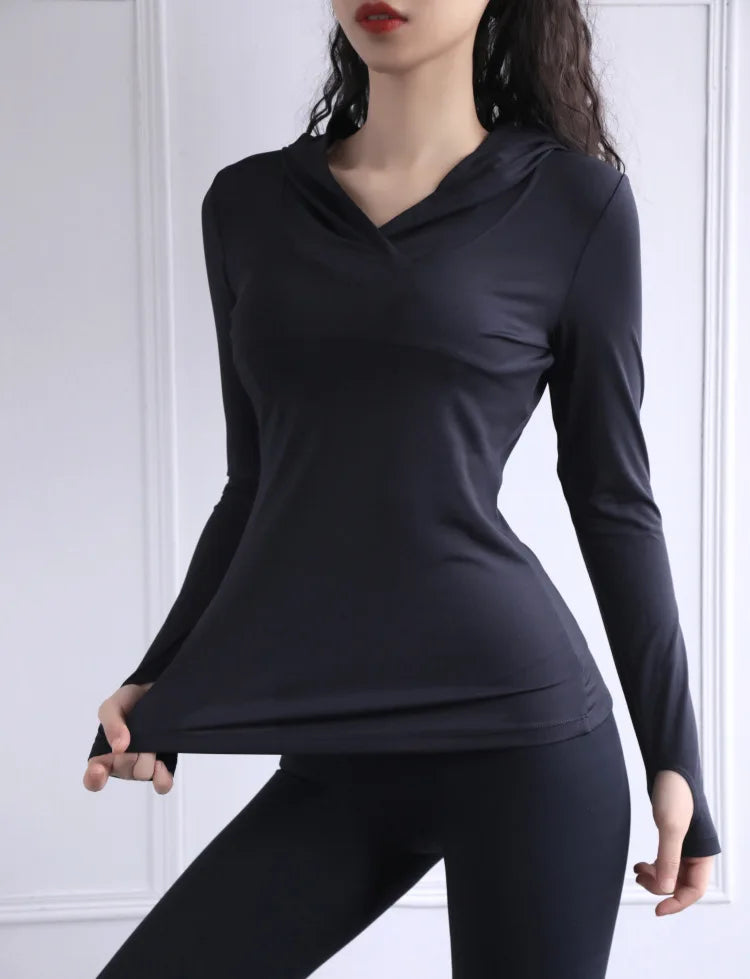 BreatheFit Sudadera de Yoga de Manga Larga para Mujer