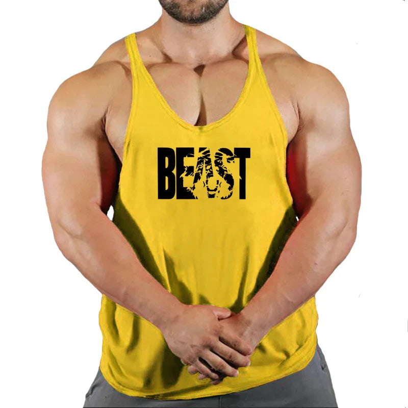 Camiseta sin mangas de algodón para hombre - Chaleco de rendimiento