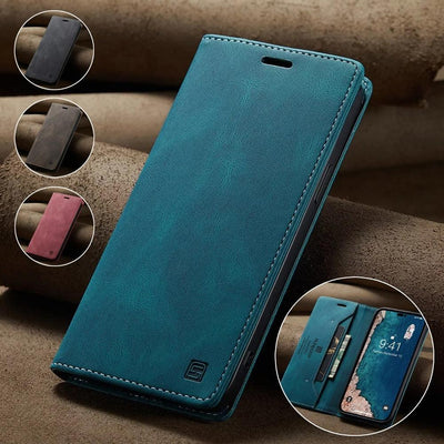 Premium Vintage Wallet Case for iPhone - Leather Flip Cover