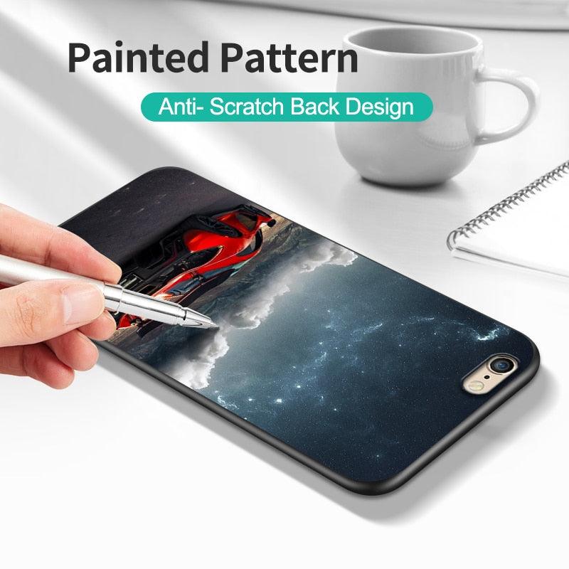 Stylish Soft Silicone Car Print Phone Case for iPhone
