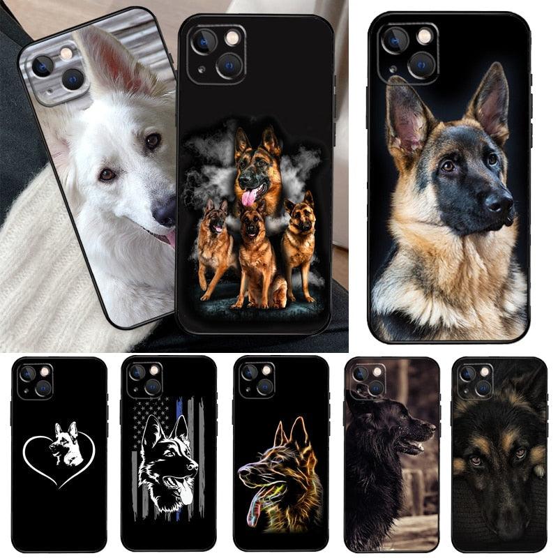 Cartoon German Shepherd Phone Case for iPhone Models