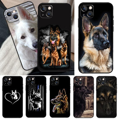 Cartoon German Shepherd Phone Case for iPhone Models