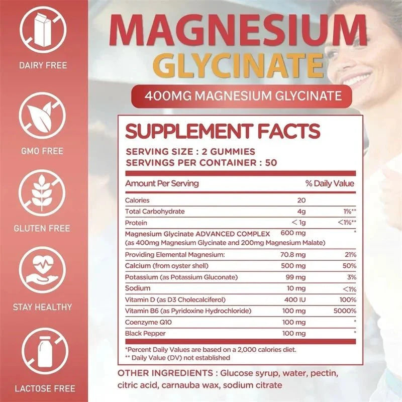 Xemenry Magnesium Glycinate Gummies - 120 Count