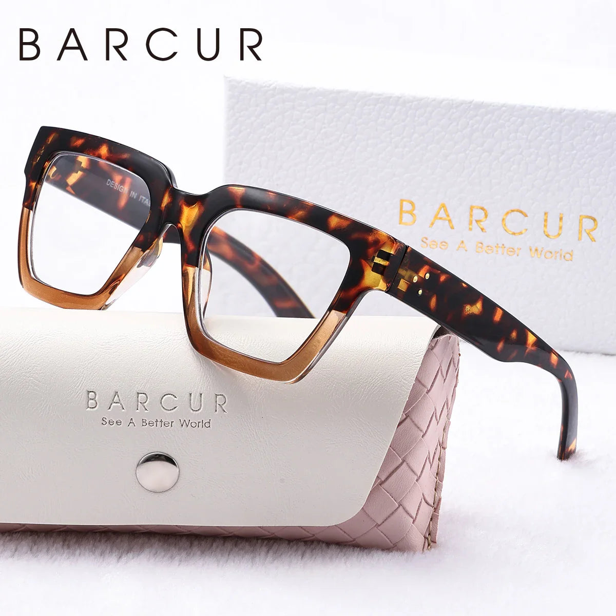 Lunettes de lecture roses élégantes BARCUR pour hommes et femmes