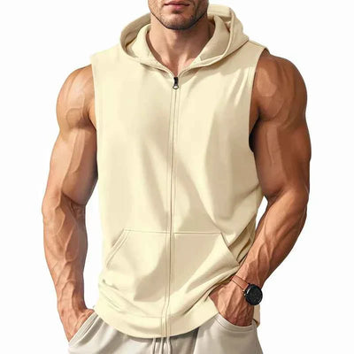Débardeur à capuche zippé pour hommes