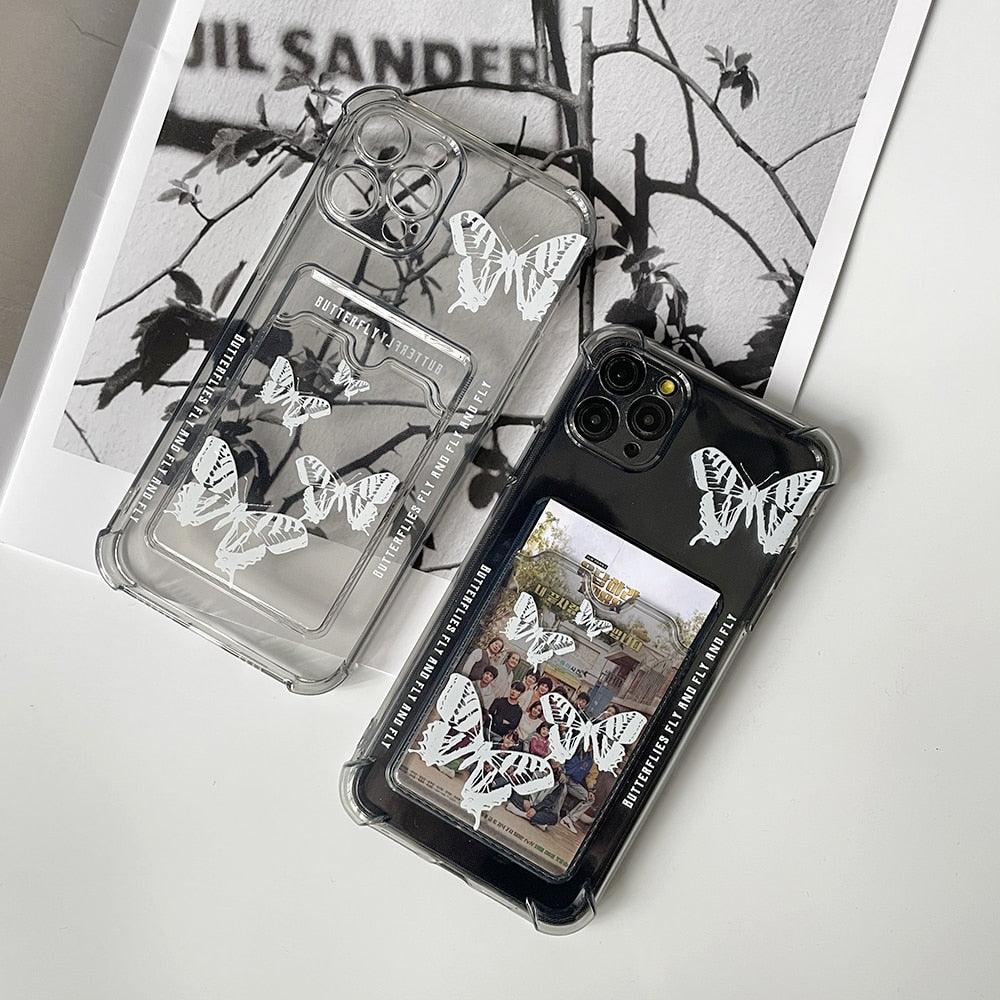 Transparent Butterfly Pattern Case for iPhone 14 Plus & More