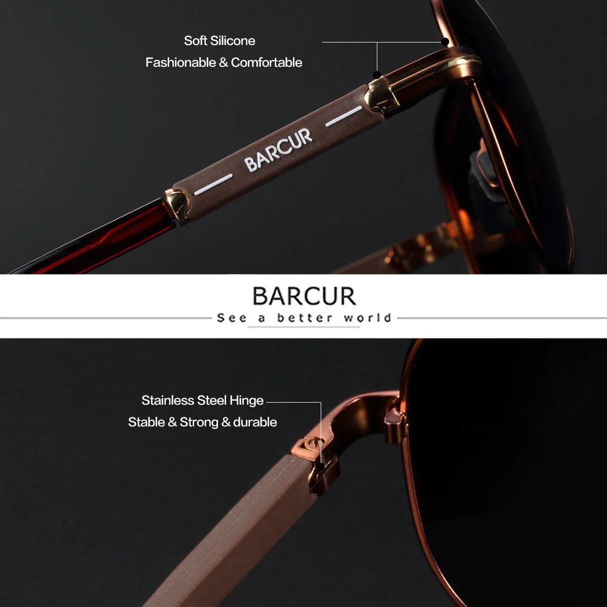 Lunettes de soleil surdimensionnées polarisées BARCUR pour femmes