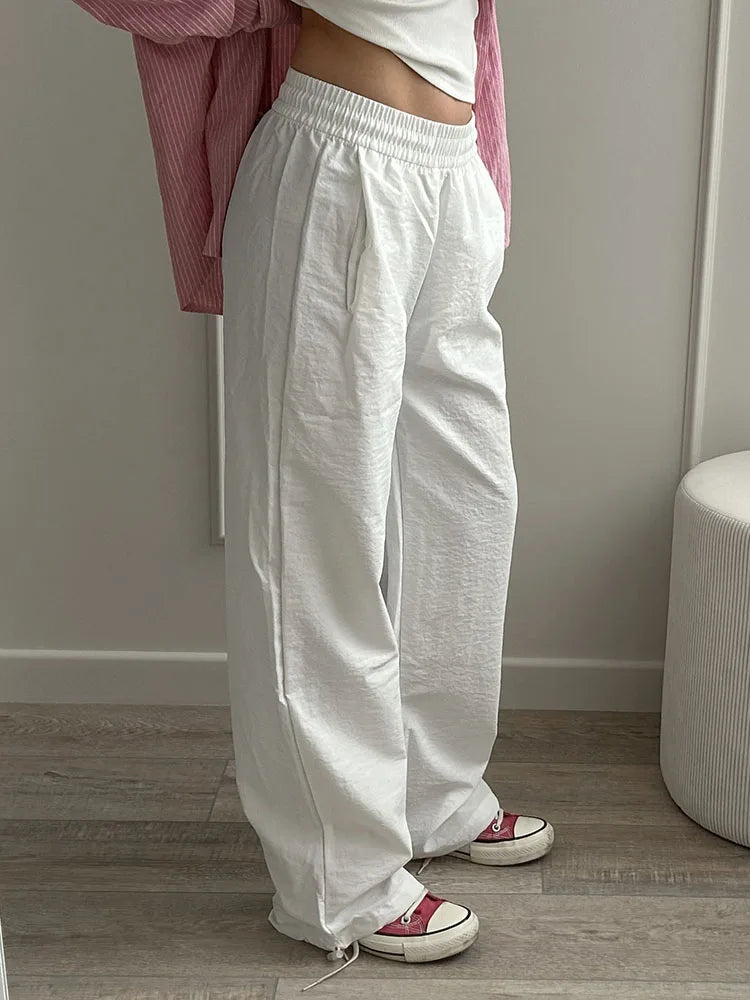 ChicEase Pantalons Jogging Taille Haute à Jambes Larges