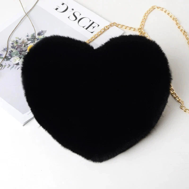 Bolso de mano cruzado de piel sintética en forma de corazón chic