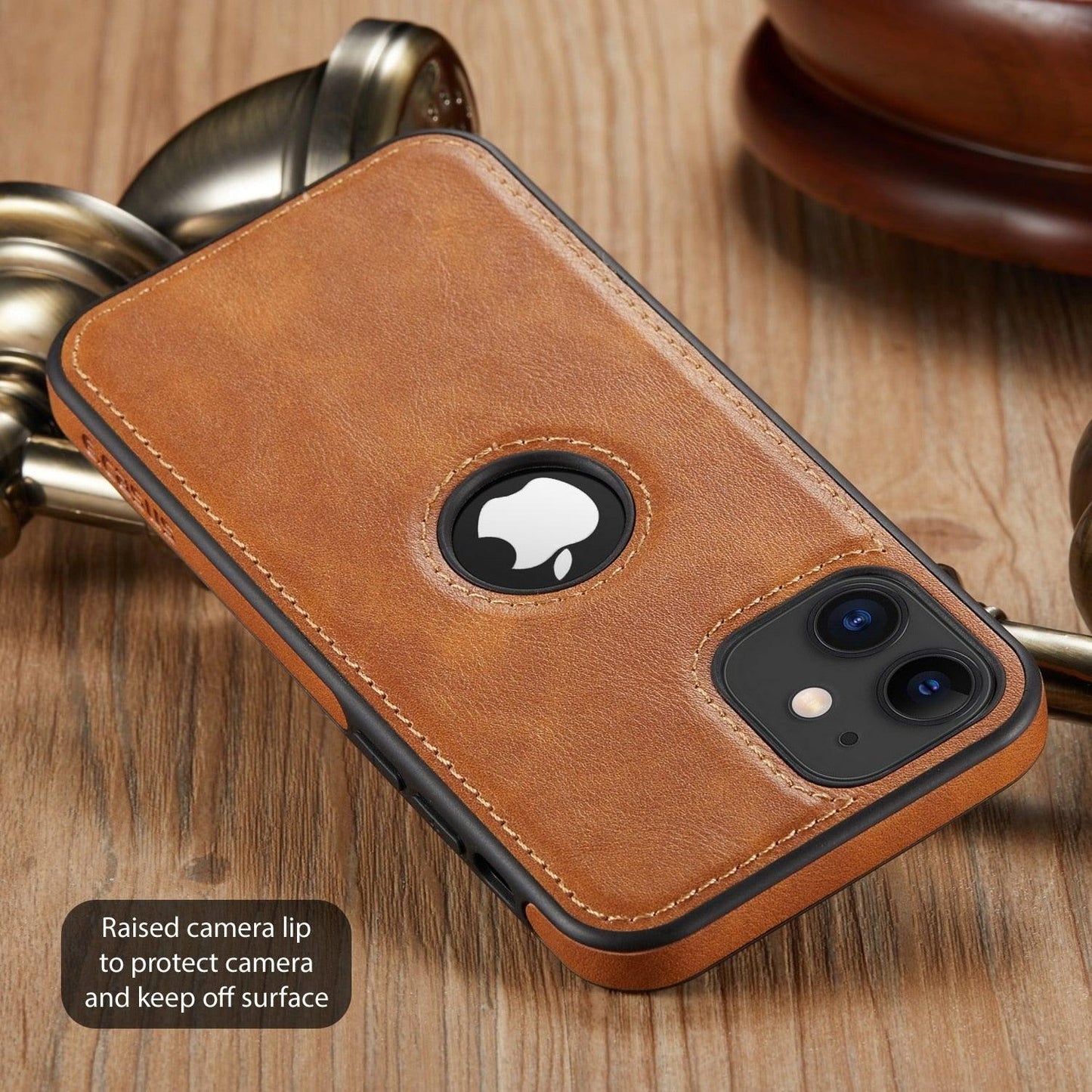 Coque de téléphone en cuir PU de luxe pour iPhone - Protection élégante