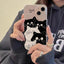 Cute Cat Transparent Phone Case for iPhone 11/12/13 Pro Max