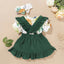 Three-Piece Girls Cotton Set: Romper, Skirt & Headband