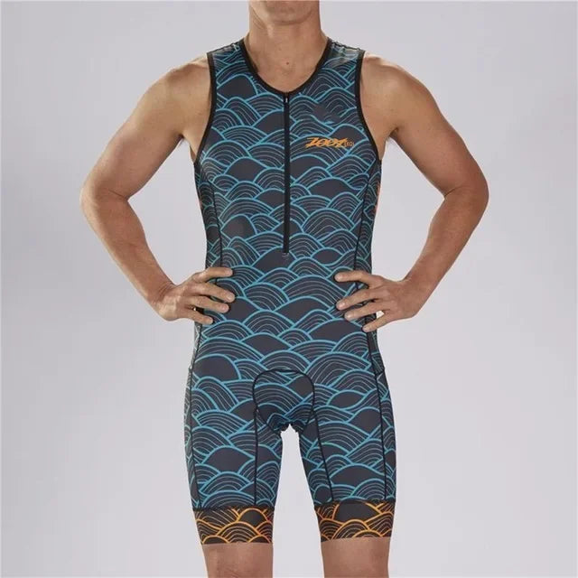 Zootekoi Men's Breathable Sleeveless Jacket for Triathletes