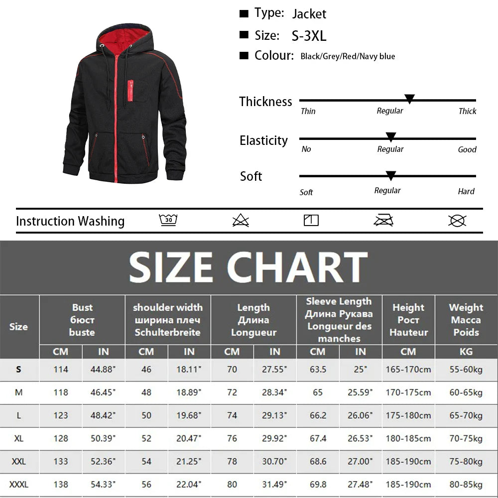 Chaqueta de Ciclismo Térmica de Forro Polar a Prueba de Viento para Hombre