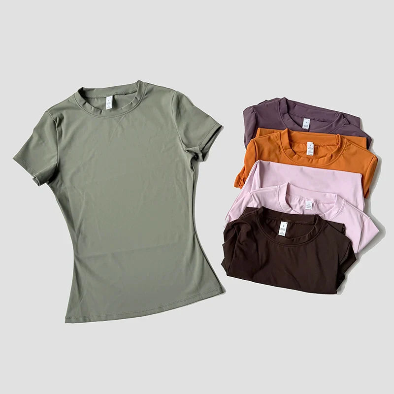 Camiseta de Yoga Sin Costuras FlexiFit para Mujeres Activas