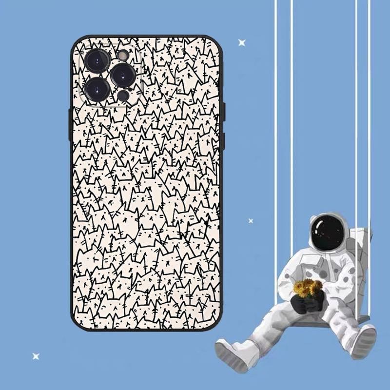 Cat Art Phone Case for iPhone - Clear Protective Cover