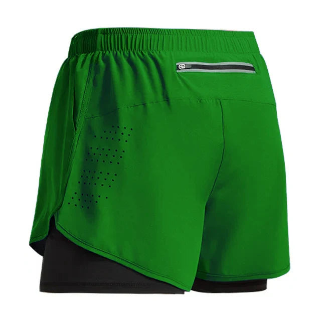 Shorts de course 2 en 1 pour hommes à séchage rapide