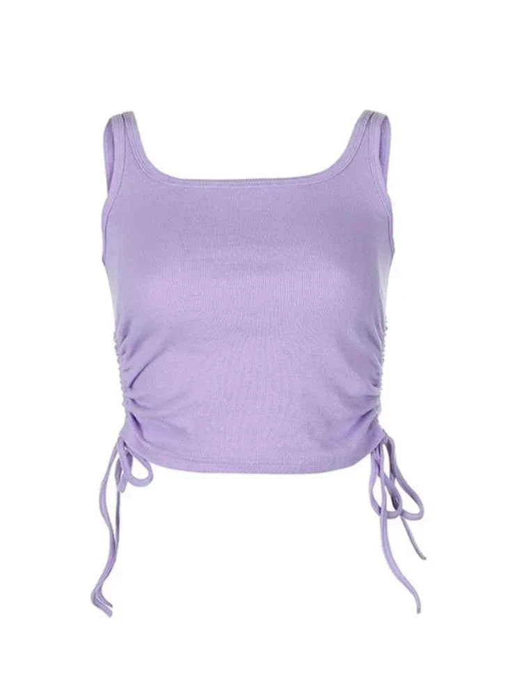 Top Corto Con Nudos: Camiseta Casual de Verano para Mujeres