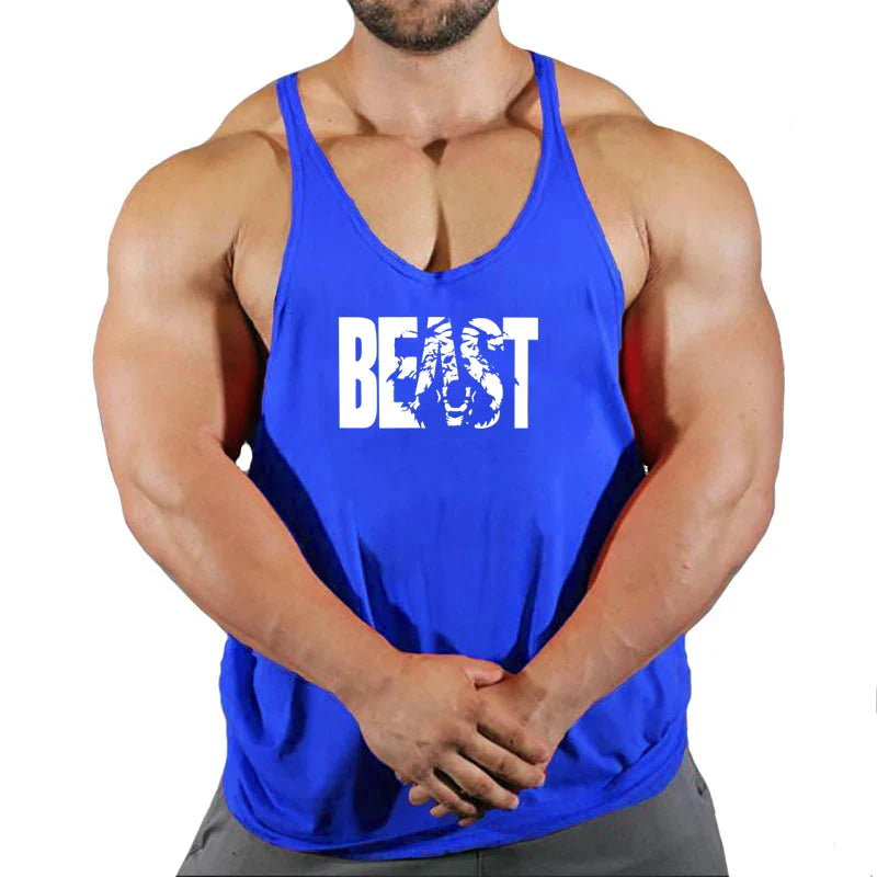 Camiseta sin mangas de algodón para hombre - Chaleco de rendimiento