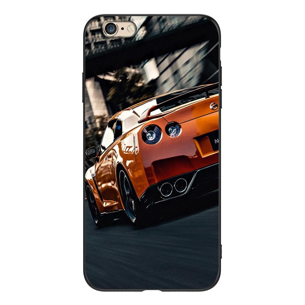 Stylish Soft Silicone Car Print Phone Case for iPhone