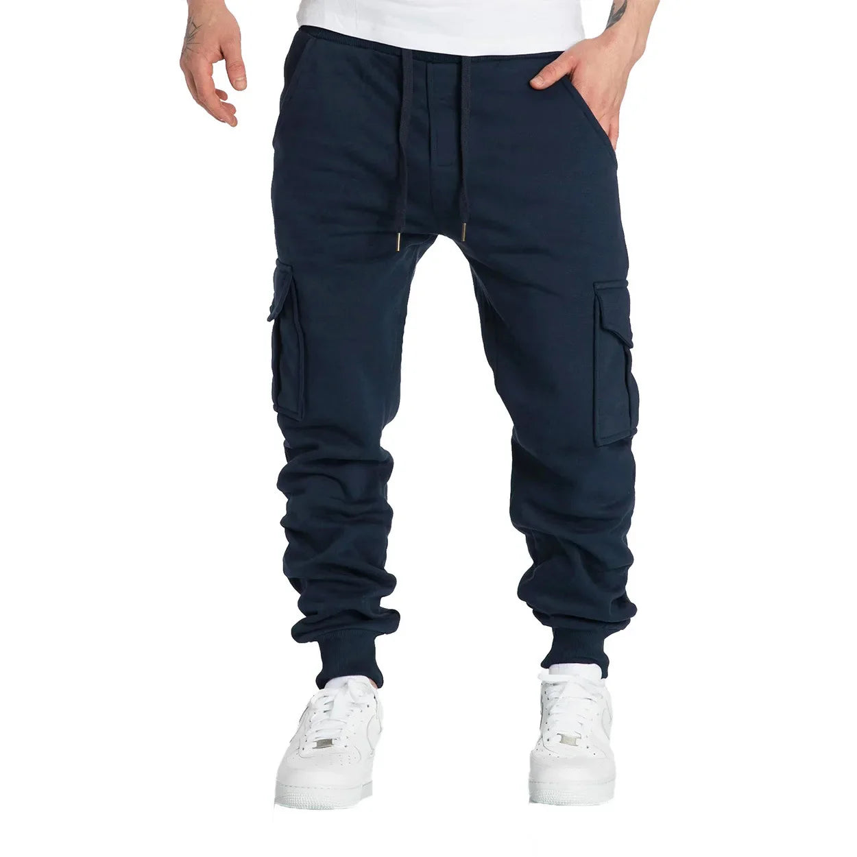 Men's Straight Fit Sweatpants with Drawstring and Pockets