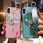 Cartoon Cat Wrist Strap Phone Case for iPhone