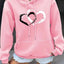Women's Heart Print Hooded Sweatshirt