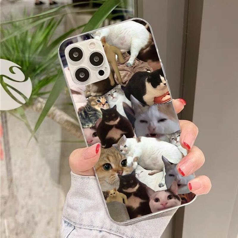Coque de téléphone Memes de chat qui pleure pour iPhone 7 et 8