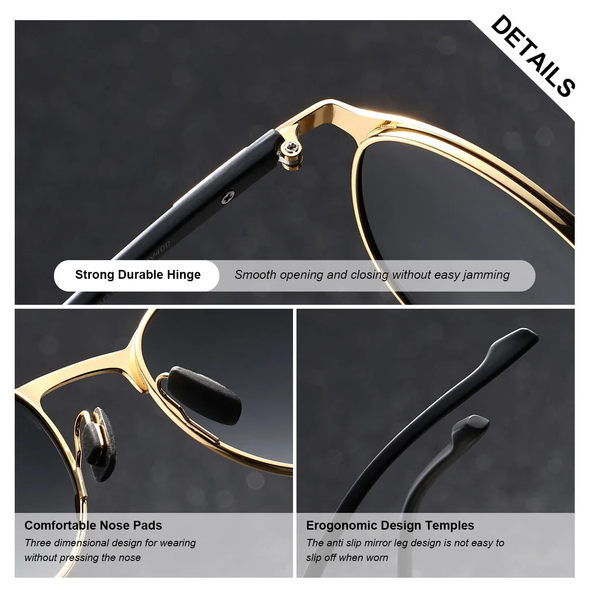 BARCUR Retro Polarized Women's Sunglasses - Elegant Black Frame