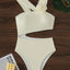 Maillot de bain asymétrique à découpes florales 3D