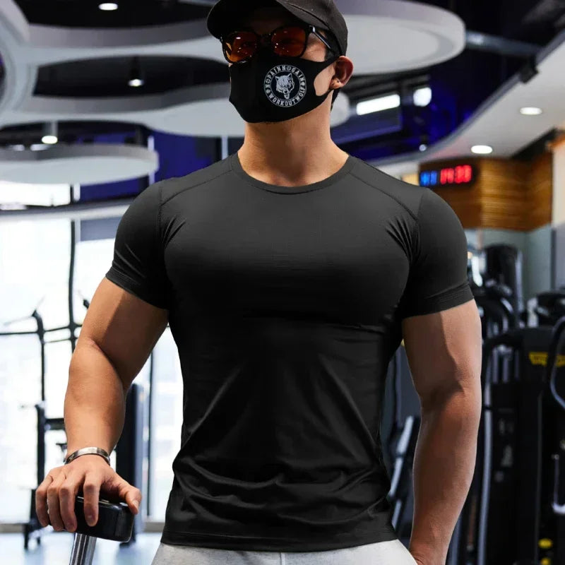 T-shirts de sport pour hommes grande taille en tissu Dry Fit