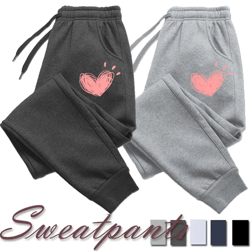 Women’s Cute Heart Printed Sweatpants