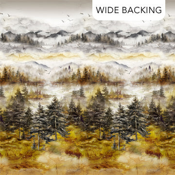 Tela Scenic Ochre Multi Misty Morning Wideback por Yarda