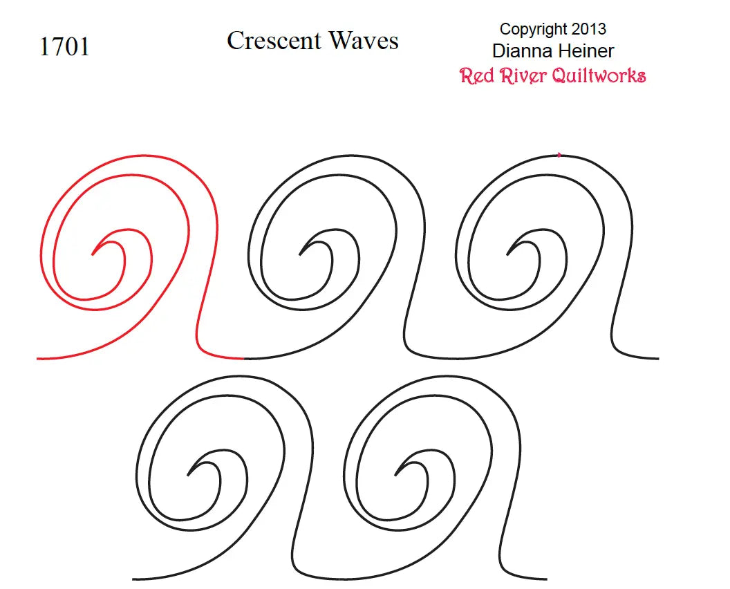 1701 Crescent Waves Pantograph - Elegant Sewing Pattern