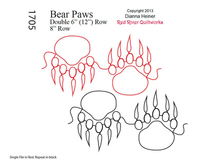 1705 Bear Paws Combo Pantograph for Quilting