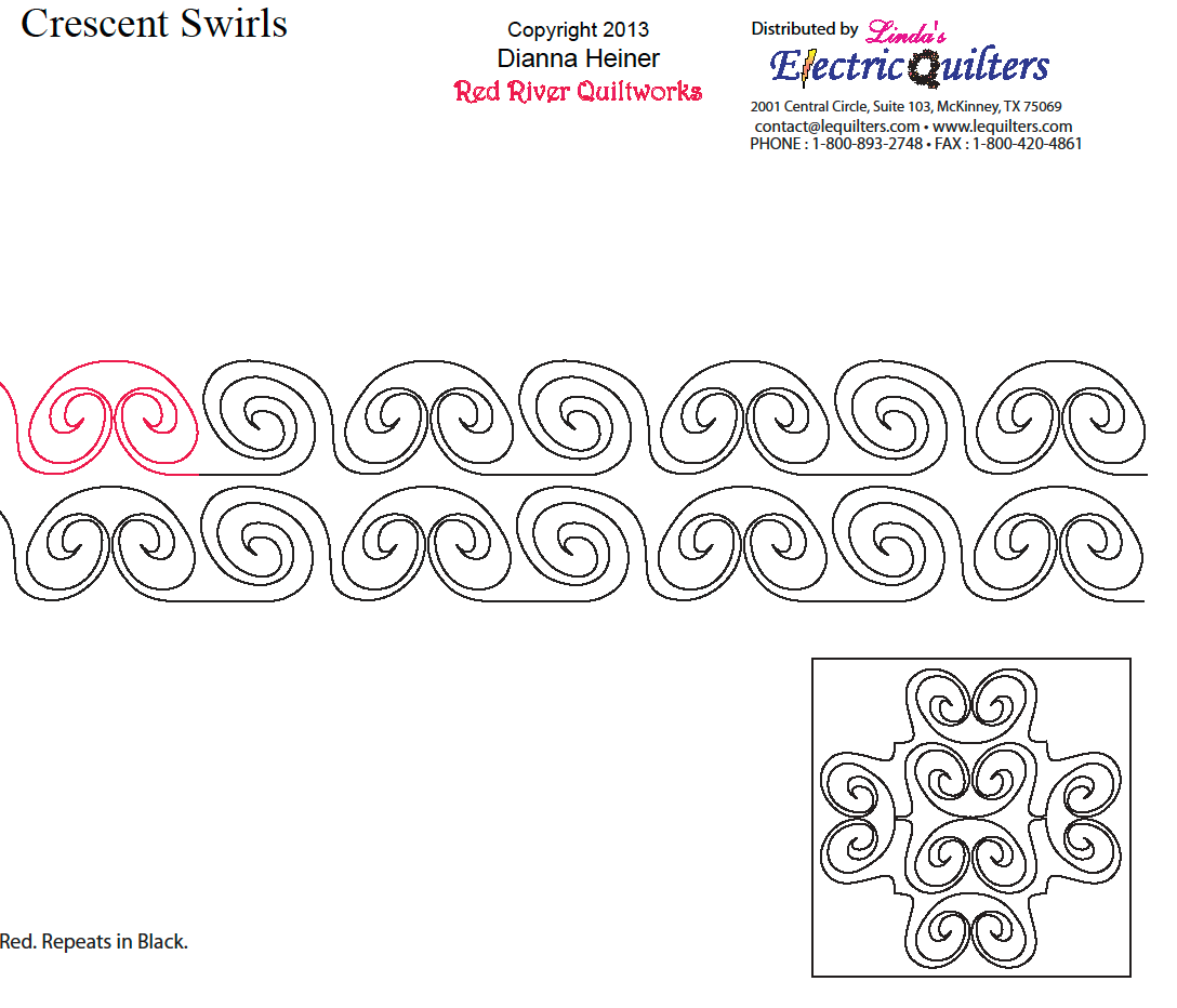 Pantógrafo 1716 Crescent Swirls para acolchado