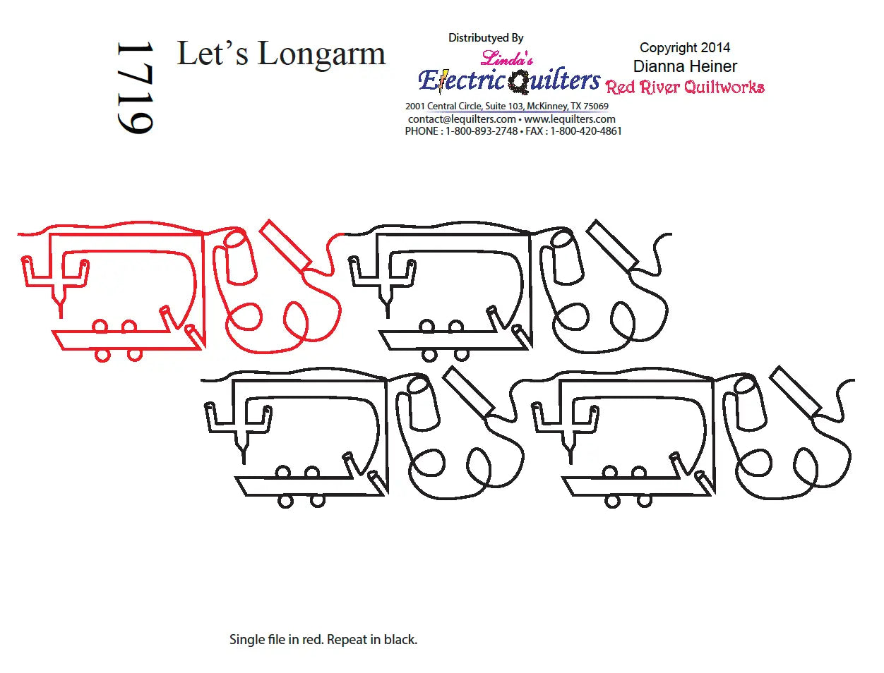 1719 Let's Longarm Pantograph - Patrón de Costura Premium