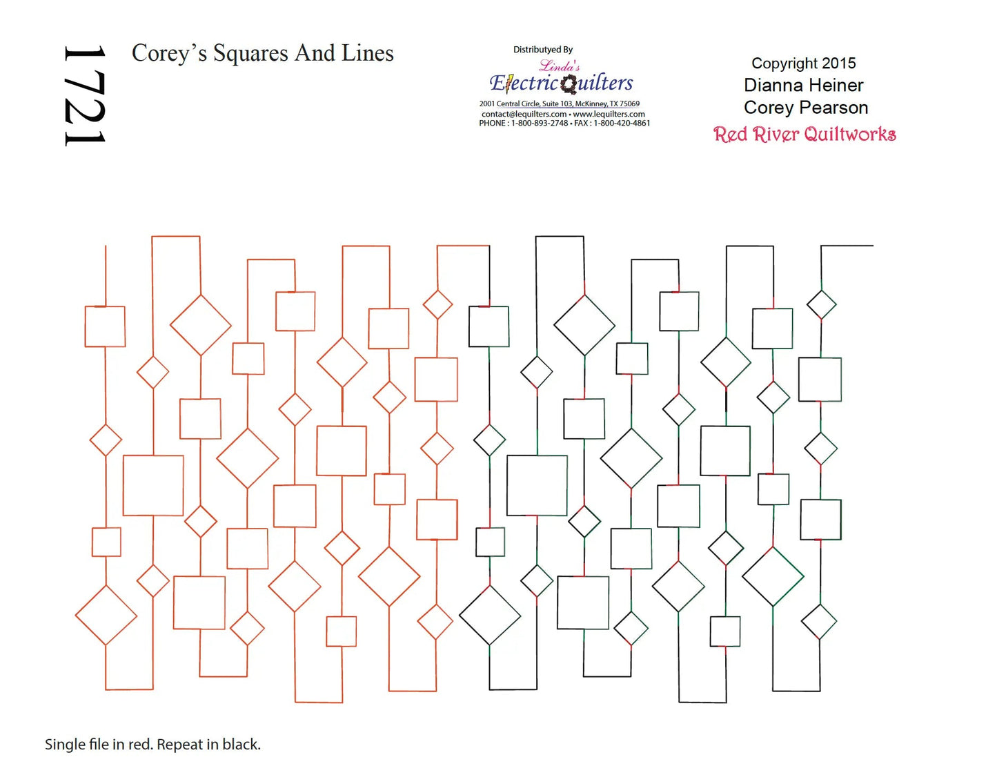 1721 Corey's Squares Pantograph - Premium Sewing Pattern