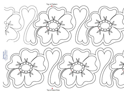 1400 Flowers and Hearts Pantograph Pattern