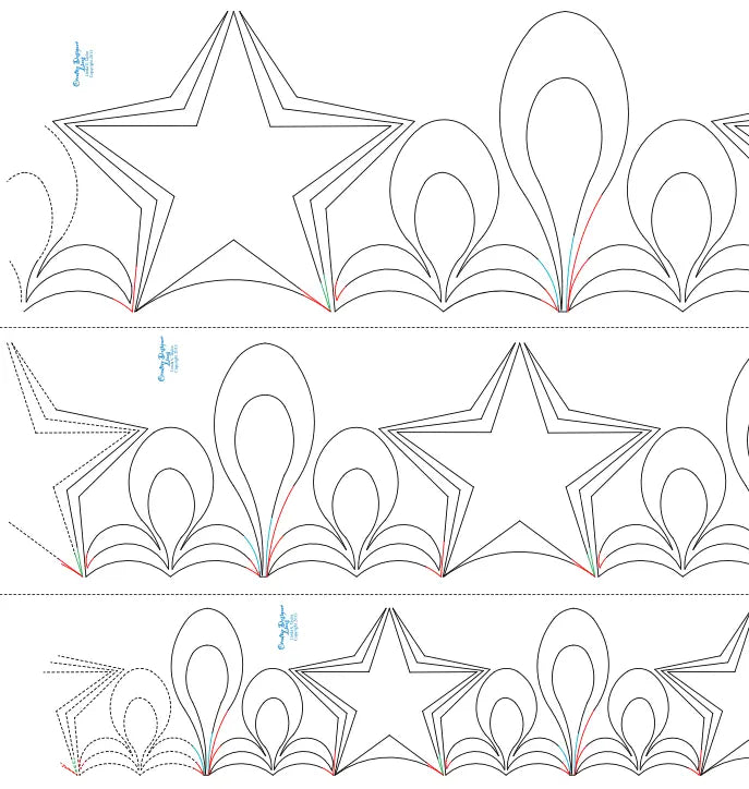 281 Star Borders Pantographe par Linda V. Taylor